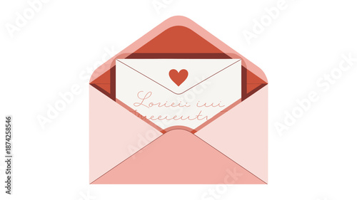 Love letter in open envelope expressing deep sentiments.