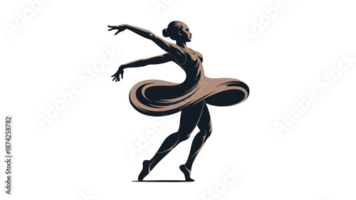 Elegant illustration of a ballerina in graceful movement.