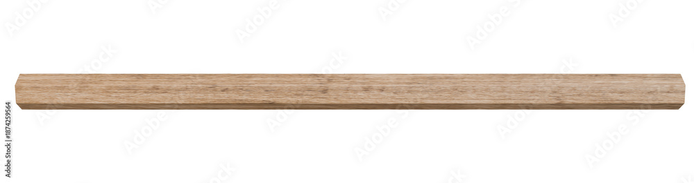 Obraz premium single hexagonal wood dowel rod isolated. realistic 3d illustration of a geometric wooden stick for diy crafts or math modeling. clean six sided shape.