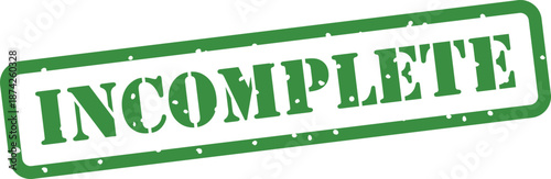 Green incomplete stamp on white background