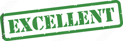 Green rubber stamp with excellent text