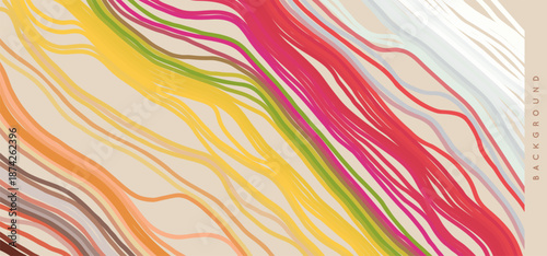 Irregular lines pattern. Geometric wallpaper. Strips similar to threads. Cover design template. Illustration for brochure, poster, card, presentation, flyer or banner.