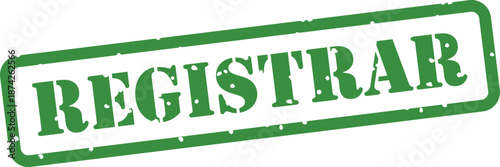 Green rubber stamp with registrar text