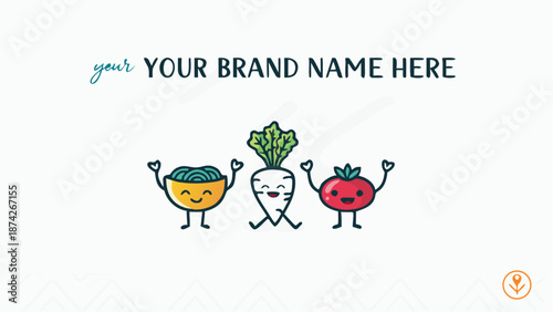 Cartoon vegetable characters with arms and legs