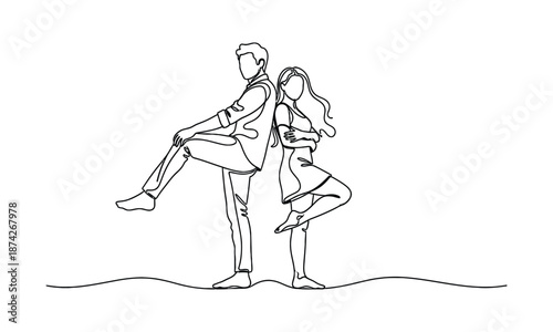 Vector illustration sketch of a fashion woman and child person silhouette with a handbag featuring art line drawing and dress outline design
