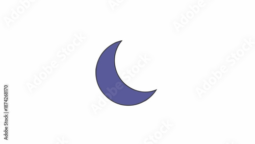 Purple crescent moon shape symbol.