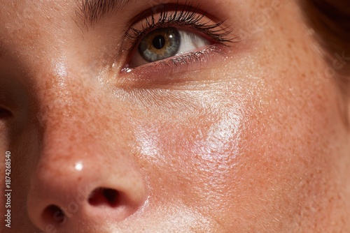Face with peeling serum applied for skincare