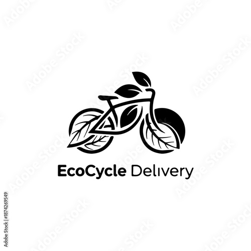 A stylized bicycle logo made from leaves, symbolizing an eco-friendly delivery service.