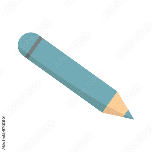 Pencil writing tool. Light blue instrument. Flat artistic supply. Vector sketch element. Free Download Pencil writing tool. Light blue instrument. Flat artistic supply. Vector sketch element. - GFXLoad