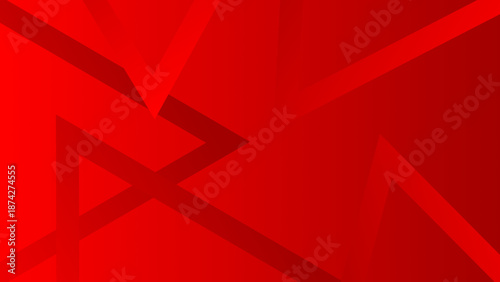 Abstract Red Background with Modern Geometric Sharp Lines, Vibrant Crimson Gradient Triangles, and Sophisticated Minimalist Poly Design for Corporate Tech Presentation.
