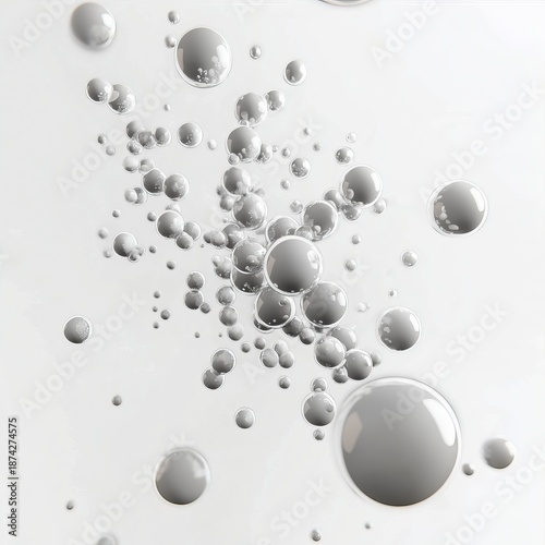 Wallpaper Mural Aqueous Drops in a Gradient of Greys Scatter Across the Background with Artistic Reflections Torontodigital.ca