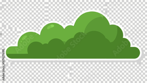 Stylized green shrubbery with rounded shapes and highlights