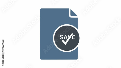Save icon on blue document.