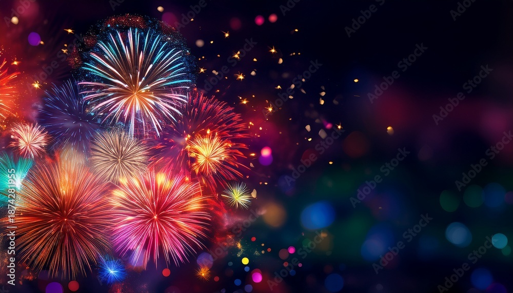 Fototapeta premium fiesta celebrations sparkle like fireworks with colorful vibes for banners and ads
