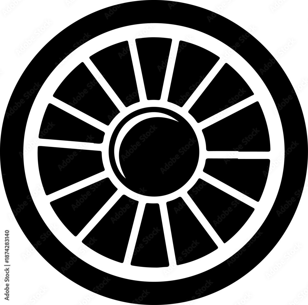 Fototapeta premium Jet Engine Turbine Aircraft Technology silhouette vector illustration