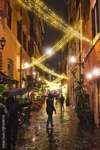 street at night in Rome