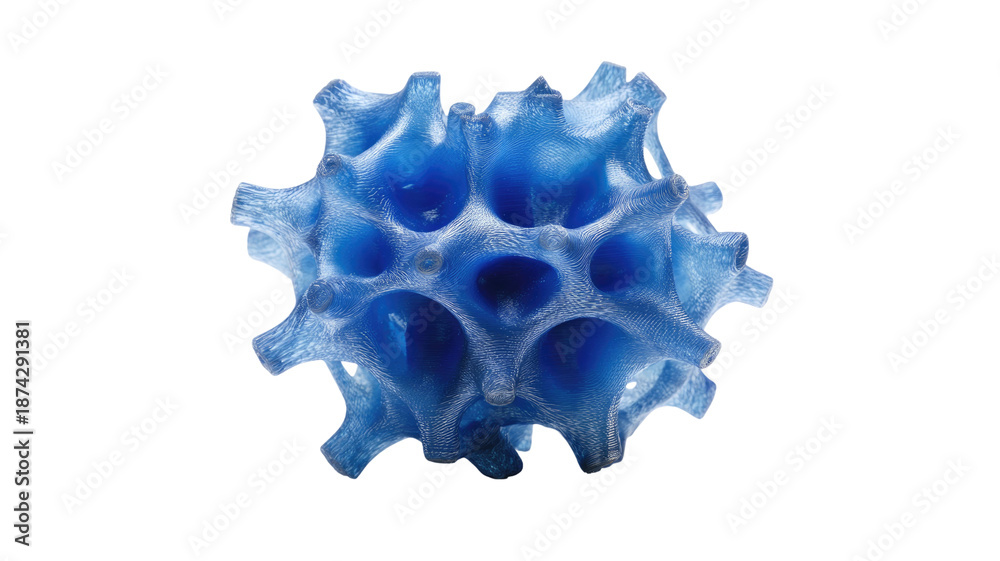 Fototapeta premium abstract porous organic sphere with translucent texture biomorphic design studio render isolated on white background