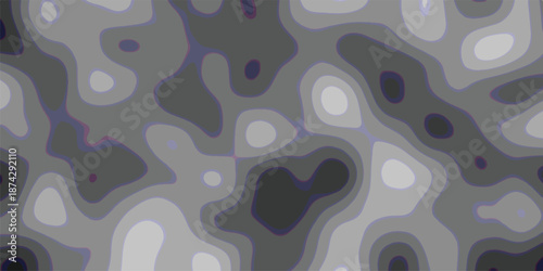 Abstract topographic contour map pattern with varying shades of gray and subtle purple outlines creating a textured background for design and digital art applications