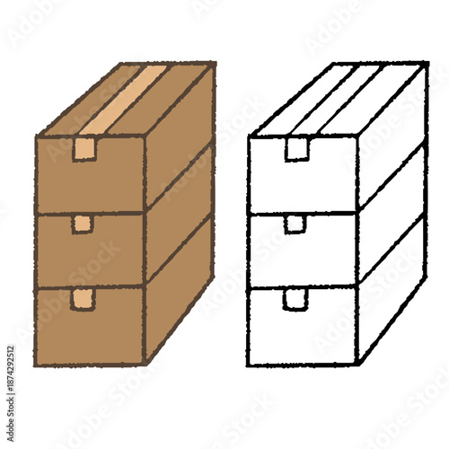 積み重なったダンボール１