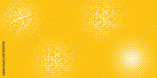 Abstract yellow mustard Rounded Lines Halftone Transition. Vector Background Illustration