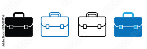 Briefcase icon, Briefcase vector icon set, Briefcase icon vector isolated on a white background