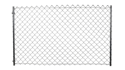 Chain link fence PNG isolated on transparent background, metal mesh barrier for security and property protection