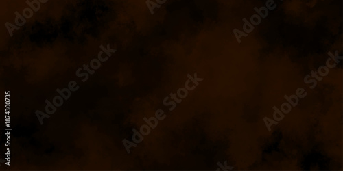 Eerie black background with billowing brown smoke on black background. old style dark brown grunge texture, brush painted . Old and grainy orange paper texture, vector,