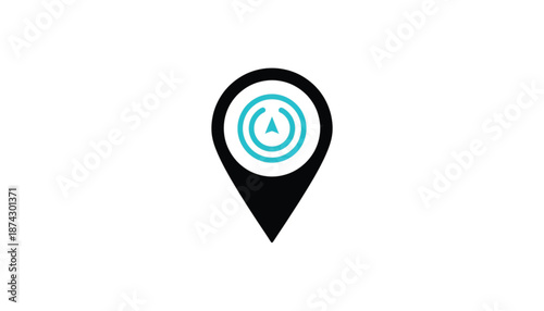 Location Pin with Target Icon in Simple Modern Design with Blue Accent and White Background for Navigation Free Download Location Pin with Target Icon in Simple Modern Design with Blue Accent and White Background for Navigation - GFXLoad