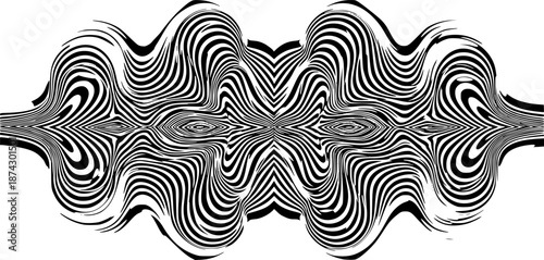 Retro 70s Psychedelic Geometric Vector Pattern, Seamless Wavy Lines in Burnt Orange and Teal, Vintage Style Texture