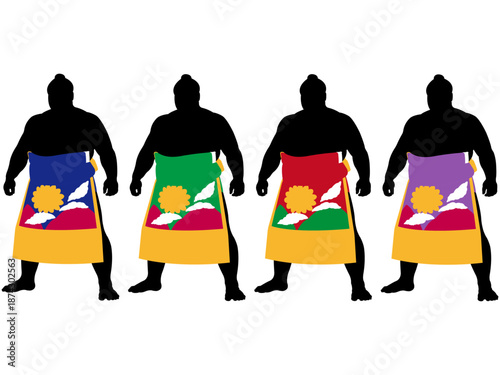 横綱の全身シルエットセット