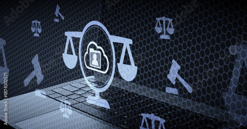 Quadro su tela Protección de Datos Personales y Privacidad Digital con Icono de Usuario en la N