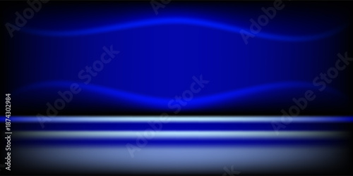 Blue and Black gradient background. Dark blue studio room background. Clean design for displaying product. Space for selling products on the website. Vector illustration.