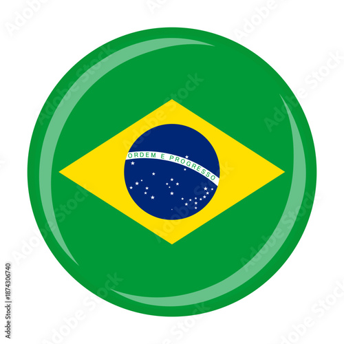 Brazil national round circle flag emblem official icon