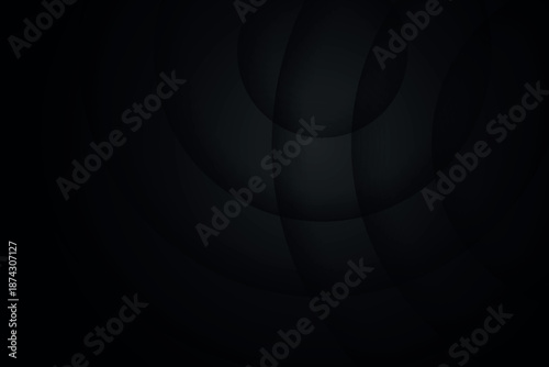 Abstract dark background with modern and futuristic 3D wave shadow effect decoration. Dynamic circle lines design for covers, banner, brochure, presentation, certificate, and website. EPS. 2
