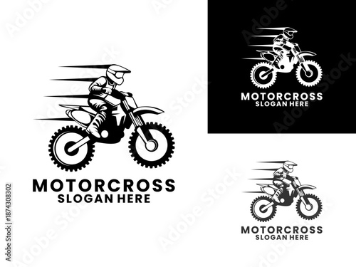 Motocross bike speed logo design vector template