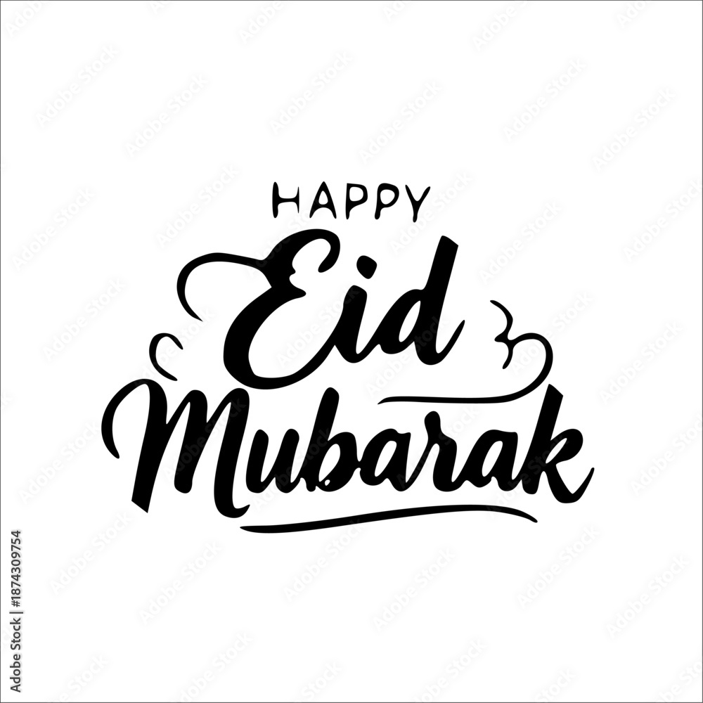 Fototapeta premium Happy Eid Mubarak Calligraphy - A Festive Islamic Greeting