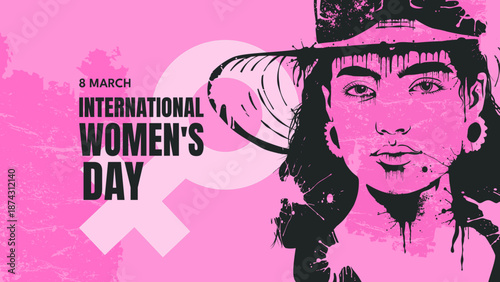 International women's day banner, vector illustration