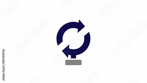 Circular arrows on a pedestal.