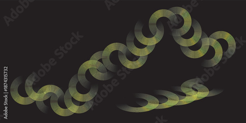 Abstract glowing circle lines on black background. Geometric stripe line art design. Modern shiny yellow lines. Futuristic technology concept. Suit for poster, cover, banner, brochure, website