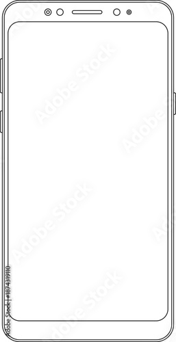 Mockup smart phone new generation Image isolated Transparent screen modern smartphone for Infographic