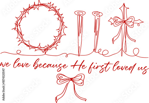 Christian Valentine He First Love Us SVG, Religious Valentine SVG, Jesus png, Christian Valentine png, Jesus Valentine SVG