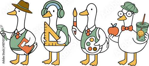 Goose Back To School Svg, Just A School Goose Svg, Cute Student Goose Svg, Silly Goose Student Svg, Teacher Goose