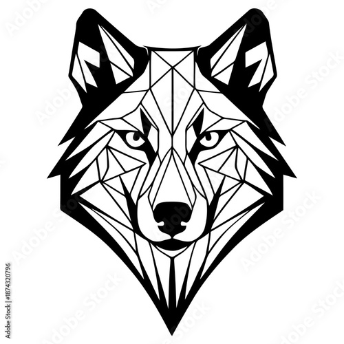 Clean wolf profile vector geometric minimalist design for conservation campaigns nature branding and environmentally focused marketing