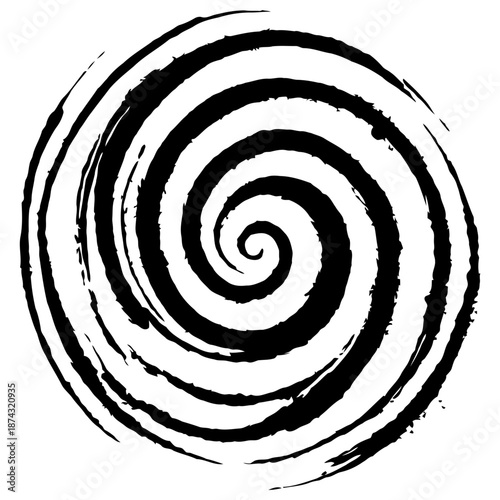 Dynamic spiral brush texture vector grunge inward flow for album covers music branding and alternative artistic backgrounds