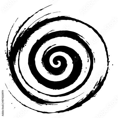 Vibrant spiral brushstroke texture grunge style vector for digital art backgrounds music album covers and creative project branding