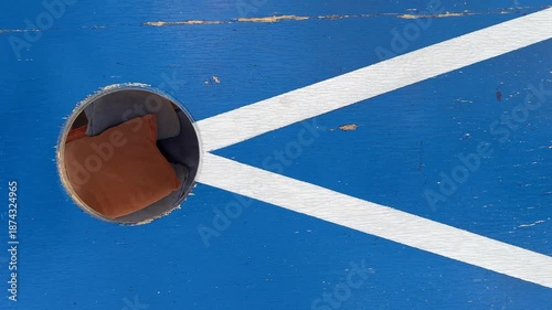 Bean Bags Shot into a Corn Hole Board Shot From Above