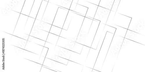 abstract luxury concept with thin silver lines patterns on a white background. contemporary abstract layout with subtle grey accents emphasizing the geometric rectangular shapes.