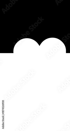 black and white background, love and hope design, two tunnel holes.