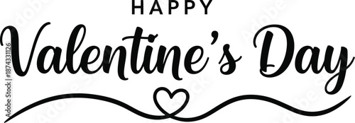 Happy valentines day typography design with heartfelt greeting
