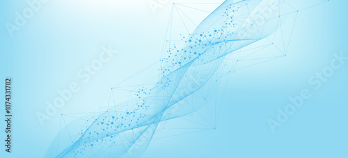 Molecular structure DNA, atom, neurons. Medical, technology, chemistry, science background. Science concept for your design. Connected lines with dots. Vector illustration.